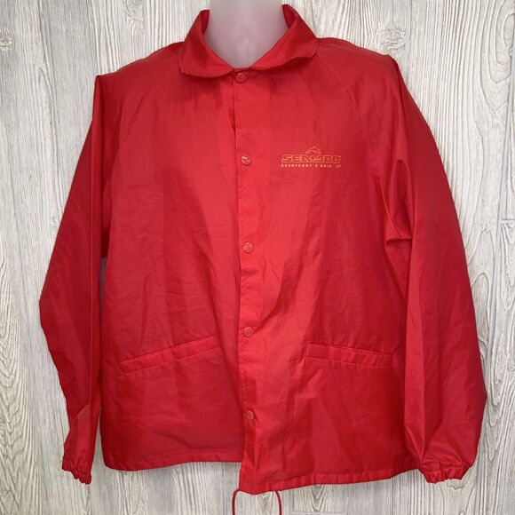 Vintage Sea Doo Windbreaker Jacket "Everybody's Doin’ It" Red Cardinal Size XL - Picture 3 of 9